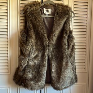 Brown faux fur vest